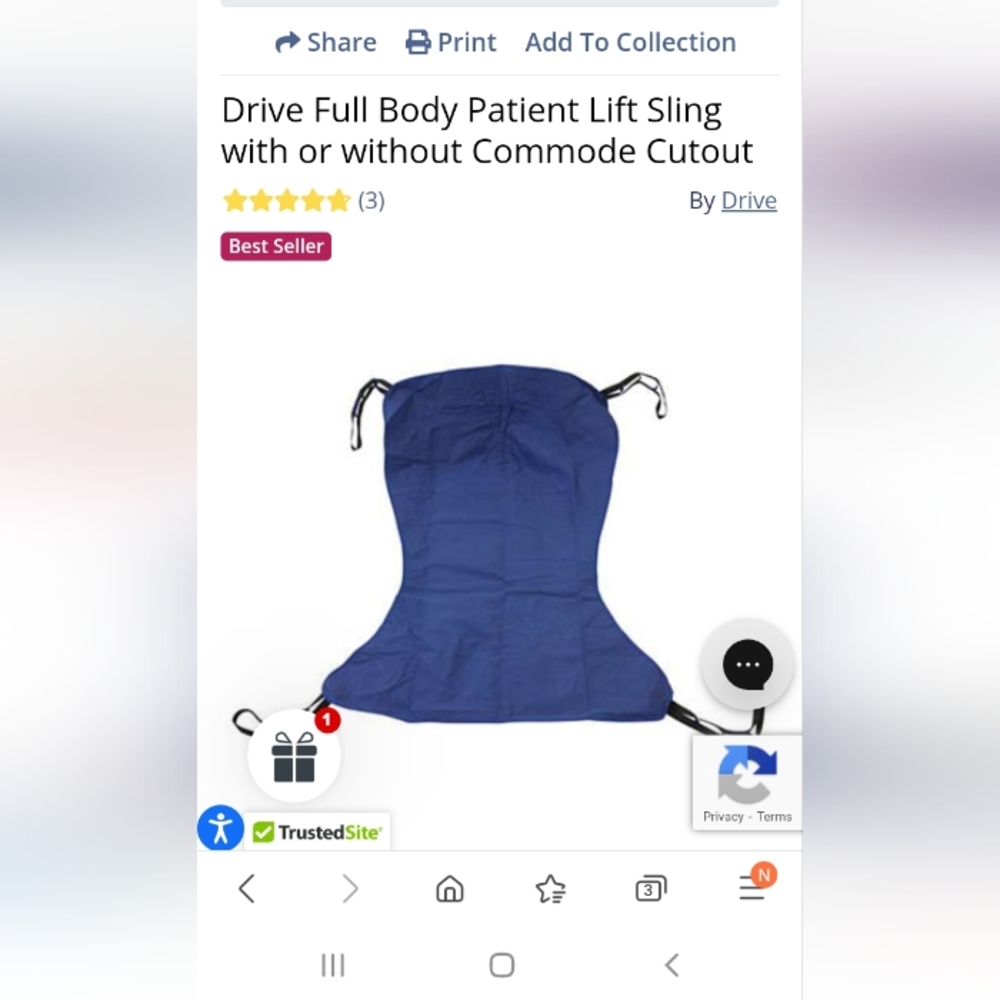 Sling Chair Without  Commode flap